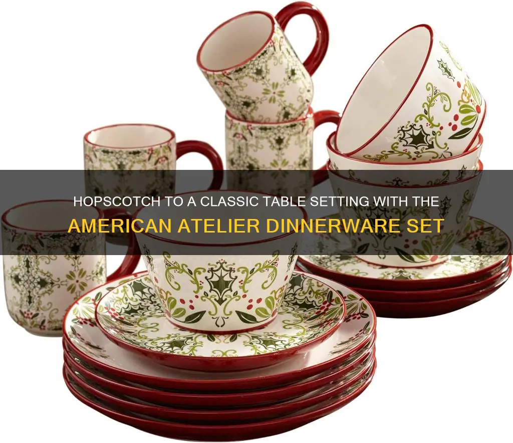 american atelier hopscotch ivory 16 piece dinnerware set