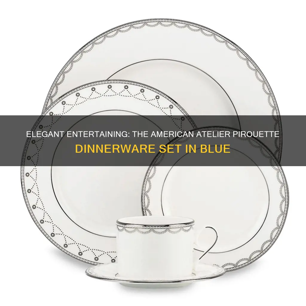 american atelier pirouette 16 piece dinnerware set blue