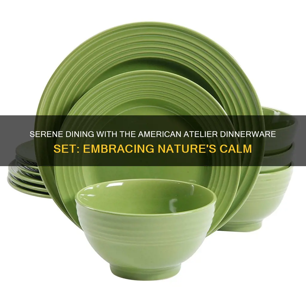 american atelier serene 16 piece dinnerware set green