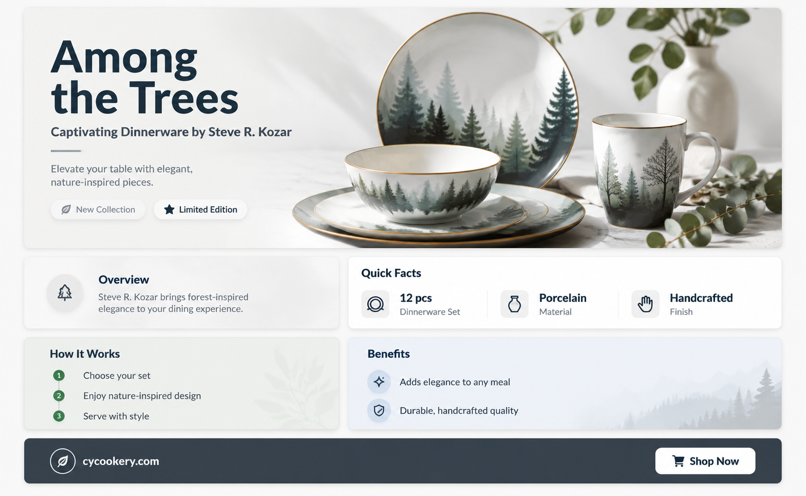 among the trees dinnerware set by steve r kozar