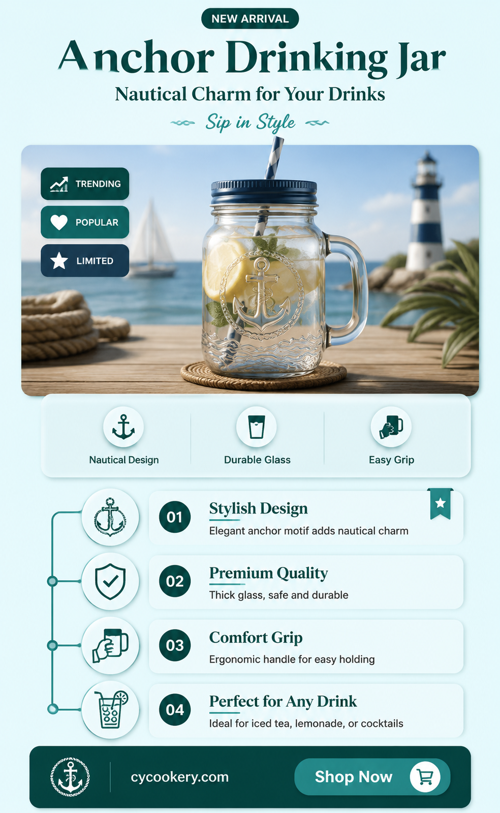 anchor drinking jar