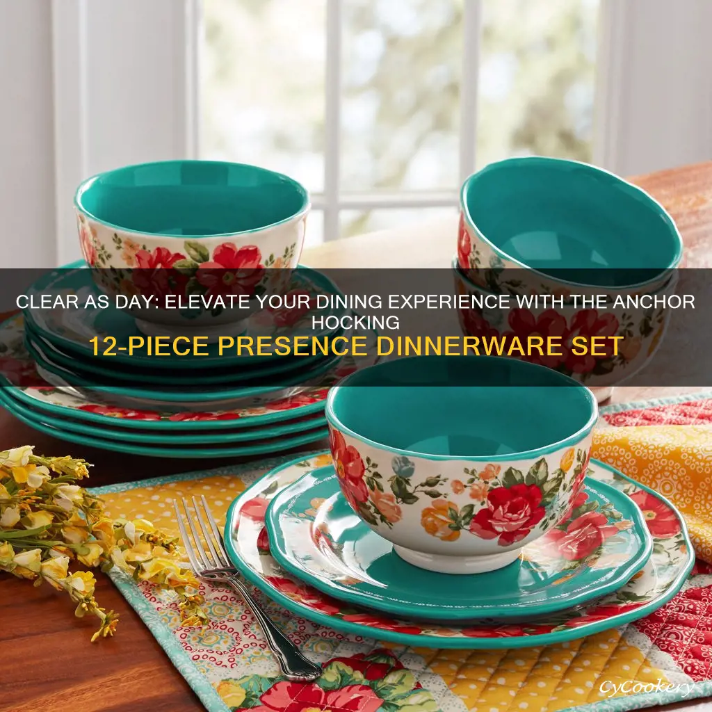 anchor hocking 12 piece presence dinnerware set clear