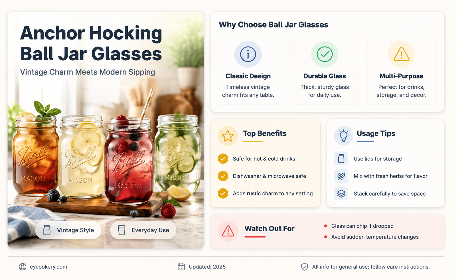 anchor hocking ab ball jar drinking glasses
