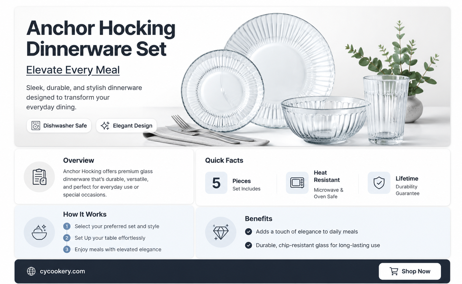 anchor hocking 24pc presence dinnerware set