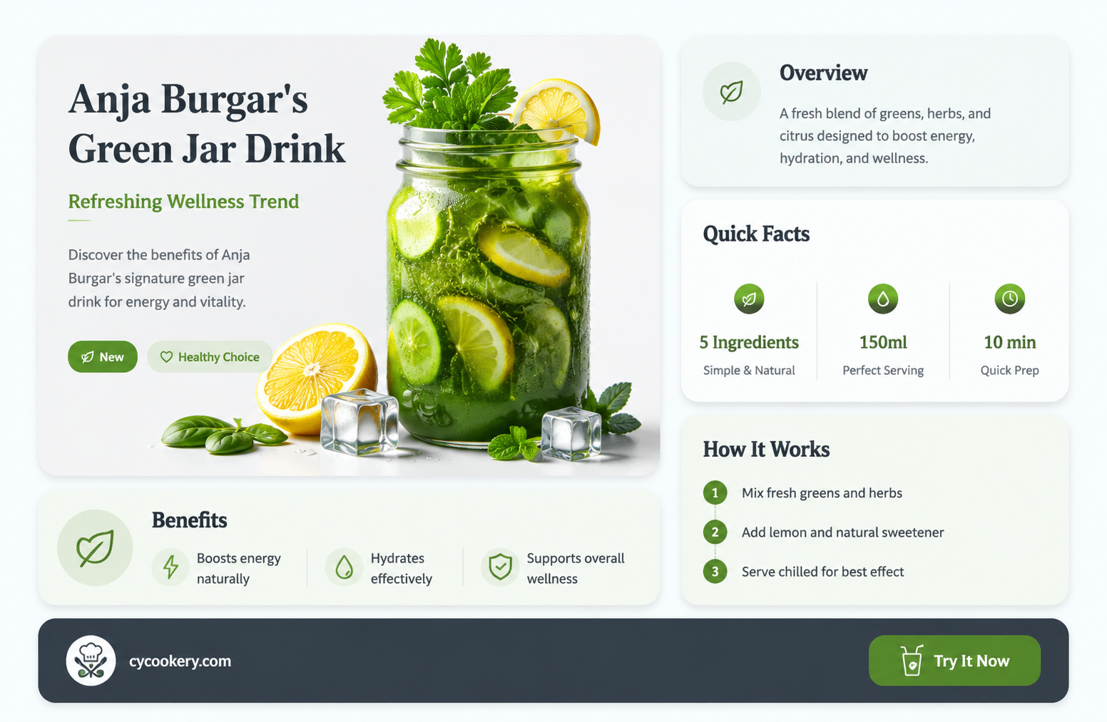 anja burgar green jar drink
