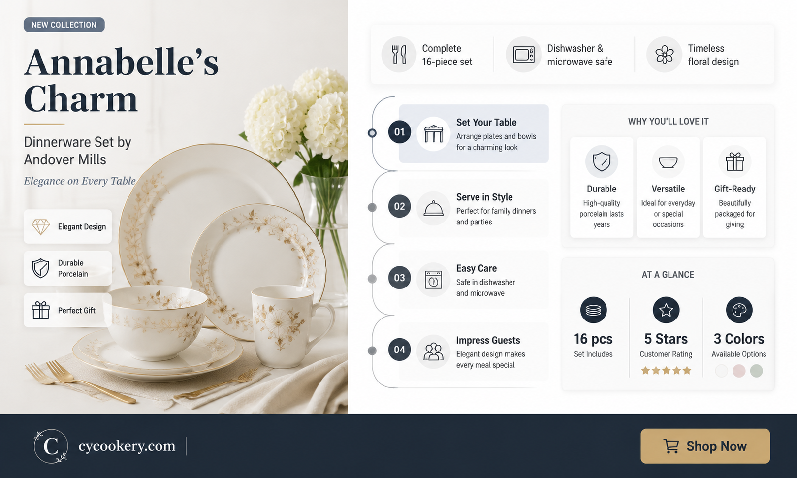 andover mills annabelle dinnerware set