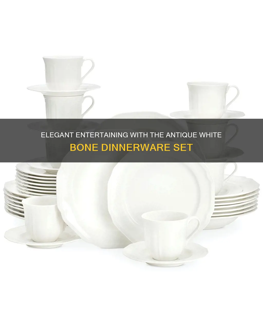 antique white bone 36 piece dinnerware set