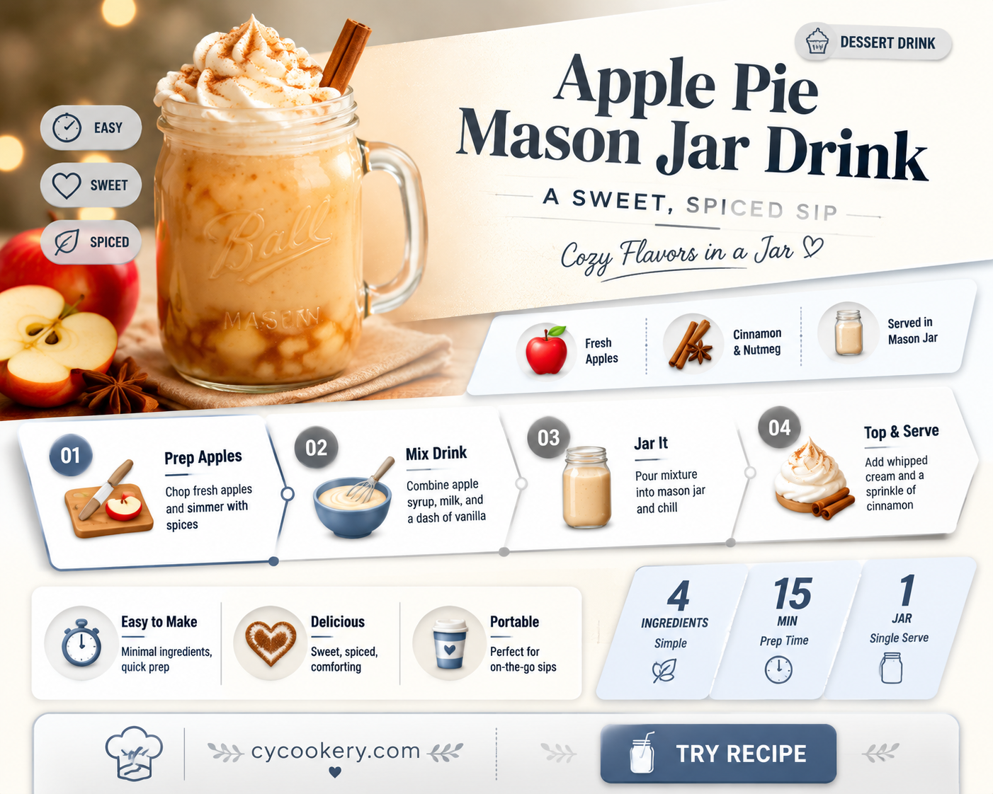 apple pie mason jar drink