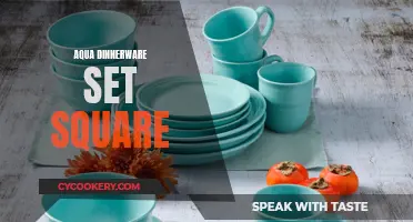 Chic Square-Shaped Dinnerware Set in Aqua Tones