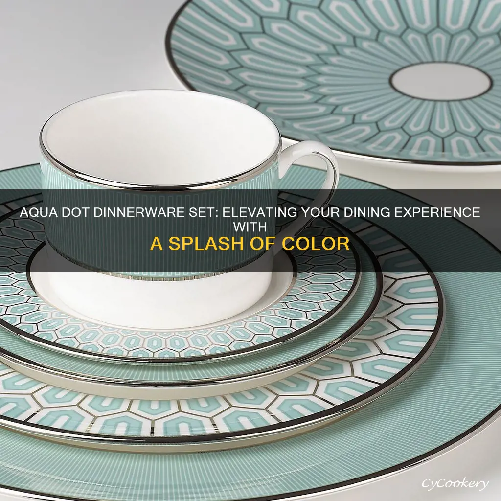 aqua dot dinnerware set