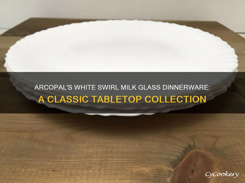 arcopal white swirl milk glass set of dinnerware