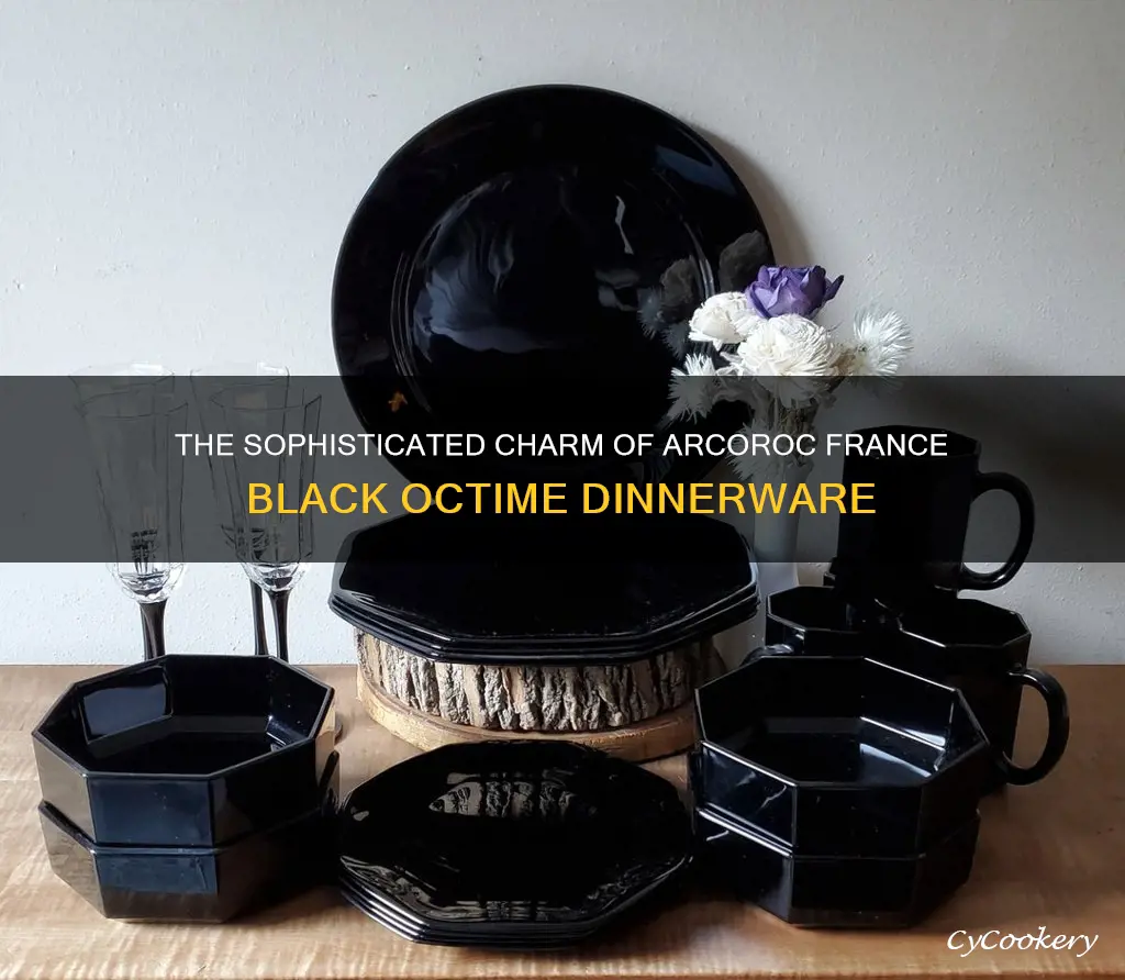 arcoroc france black octime dinnerware set