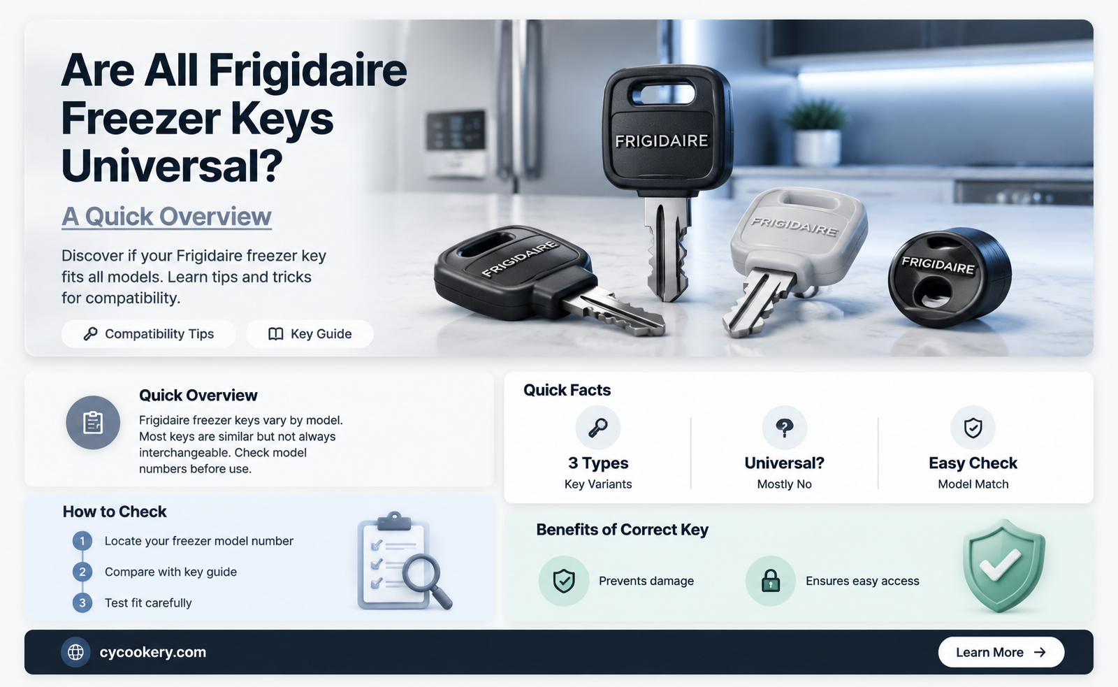 are all frigidaire freezer keys the same