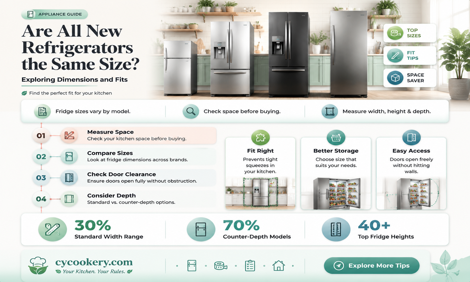 are all the new refrigerators the same size