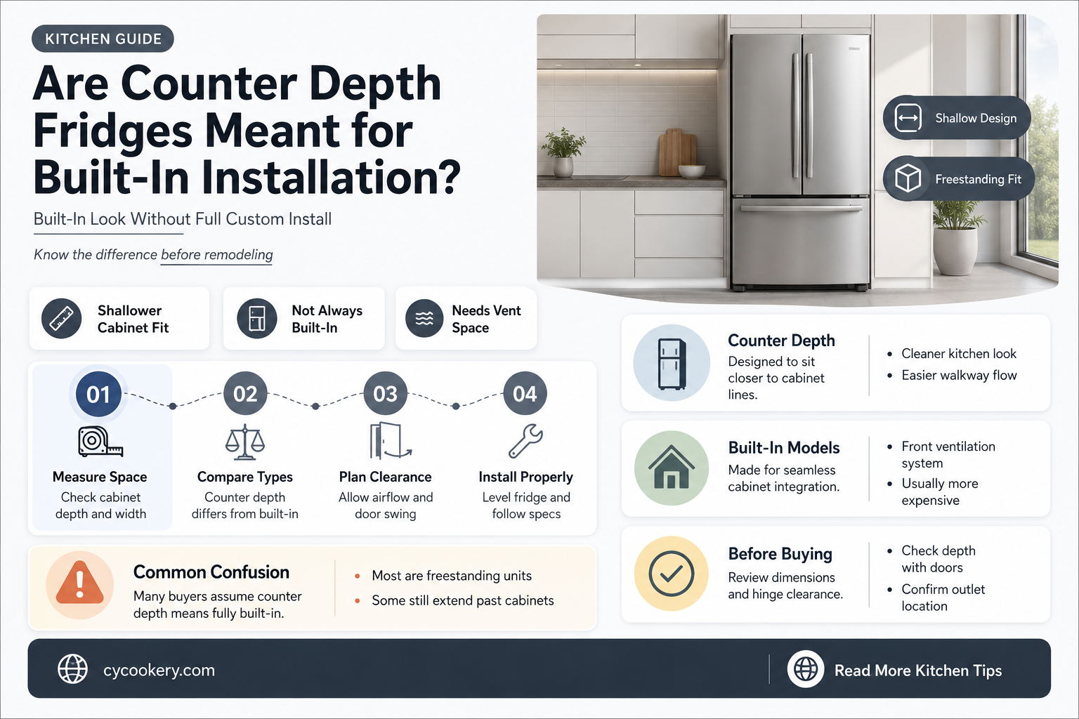 are counter depth refrigerators supposed to be built in