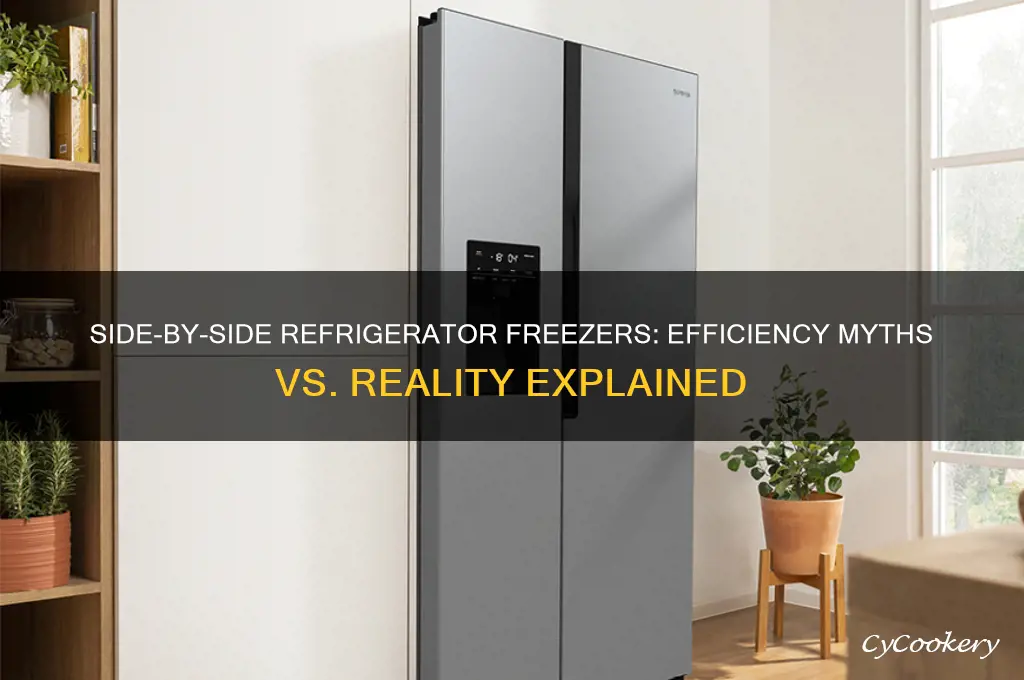 are side by side refrigerator freezers less efficient