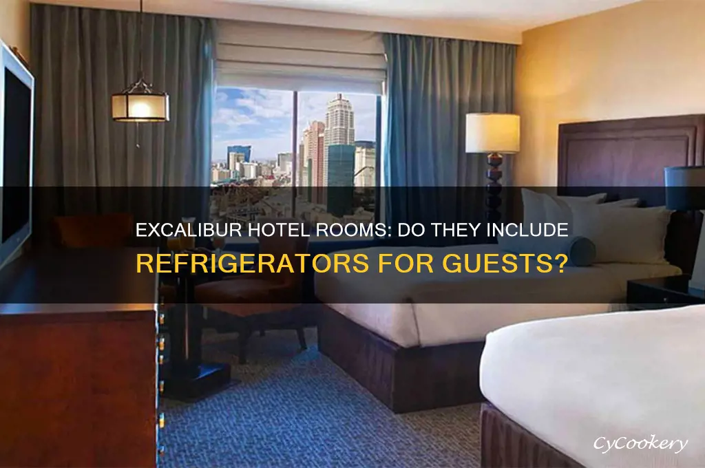 are there refrigerators in excalibur hotel rooms