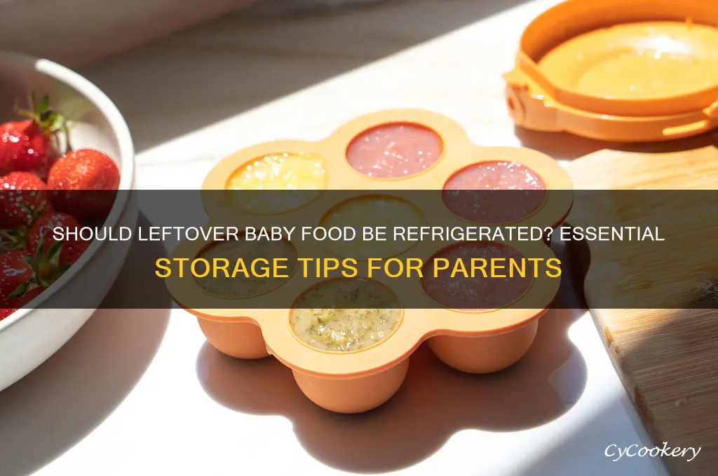 are you supposed to refrigerate left over baby food