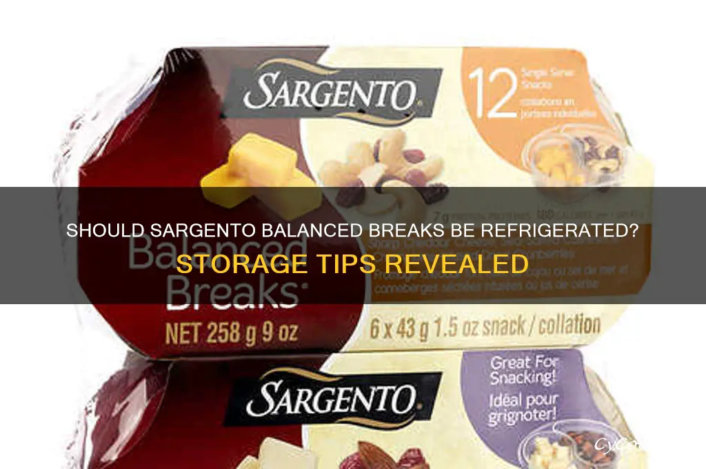 are you supposed to refrigerate sargento balanced breaks