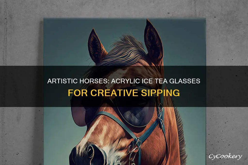 artistic horses acrylic ice tea glasses