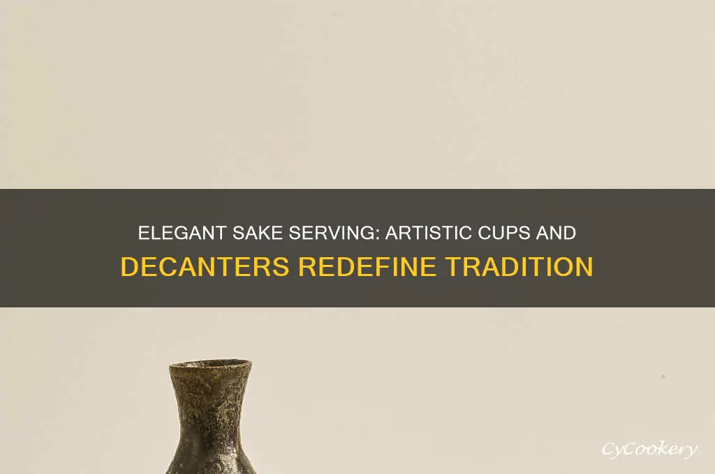 artistic sake cups and decanter