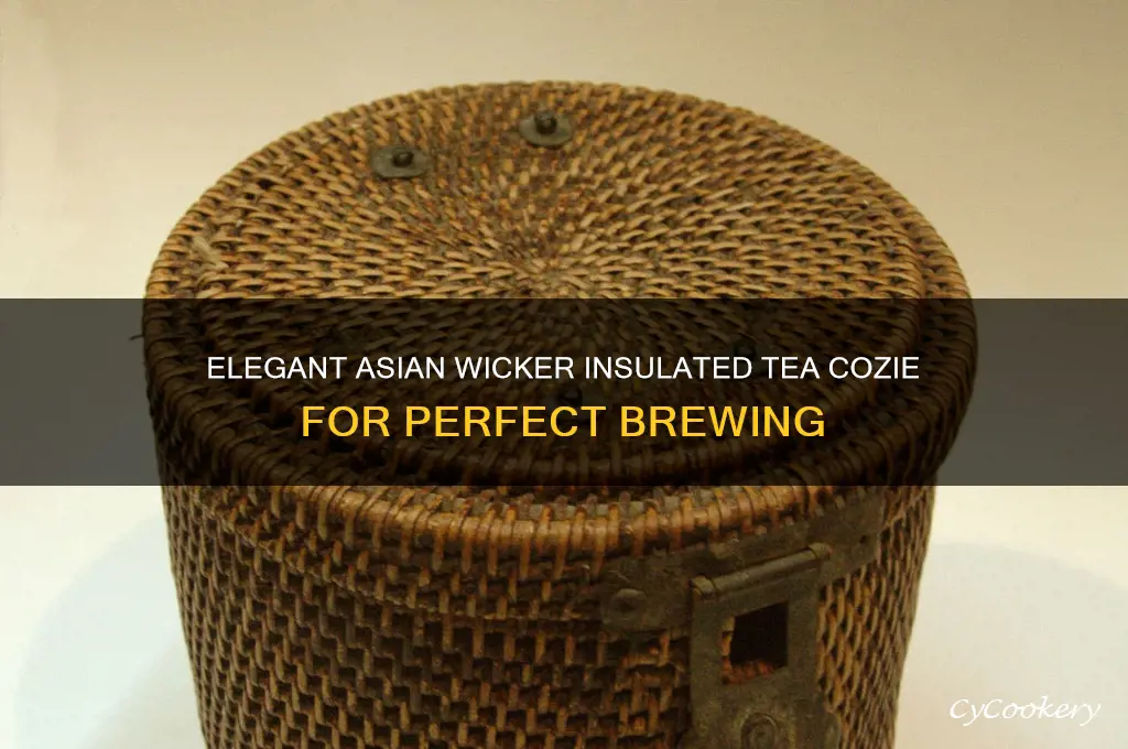 asian wicker insulated tea cozie
