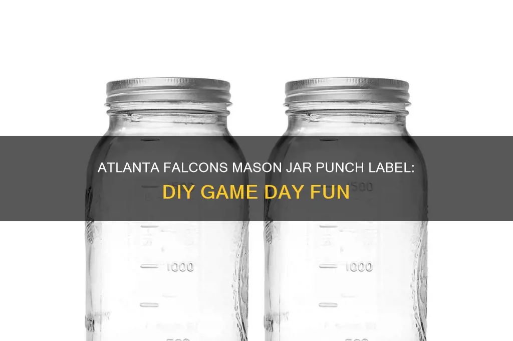 atlanta falcons drink punch label for a mason jar