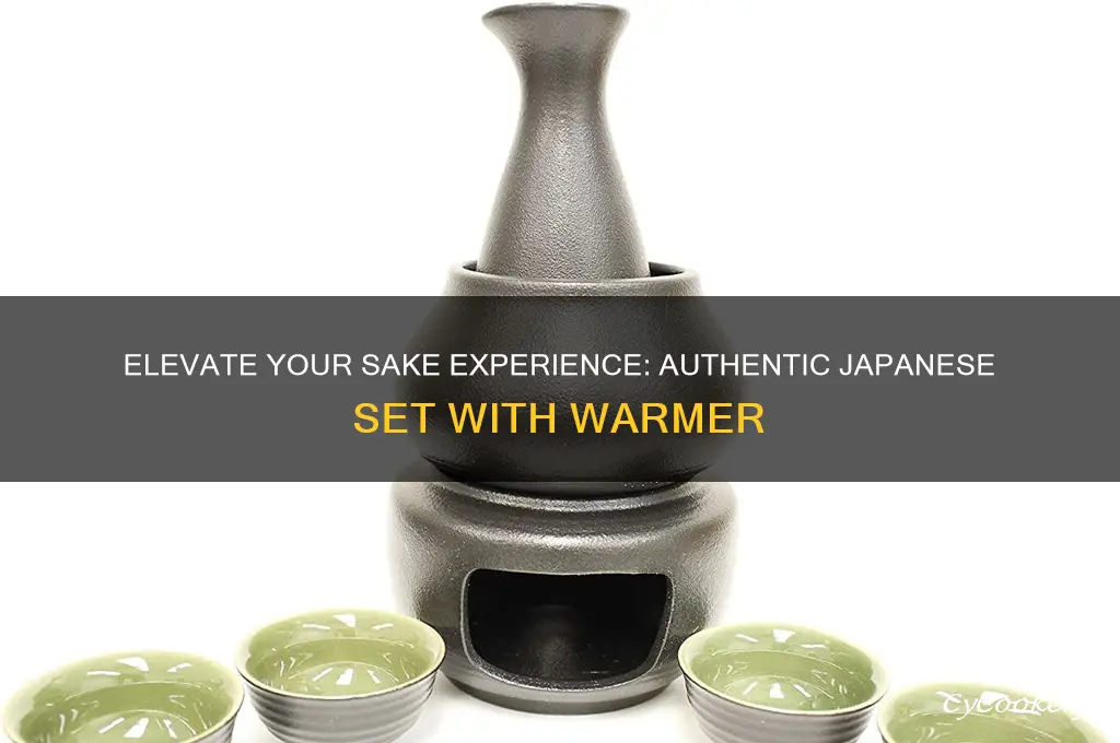 authentic japanese sake set with warmer