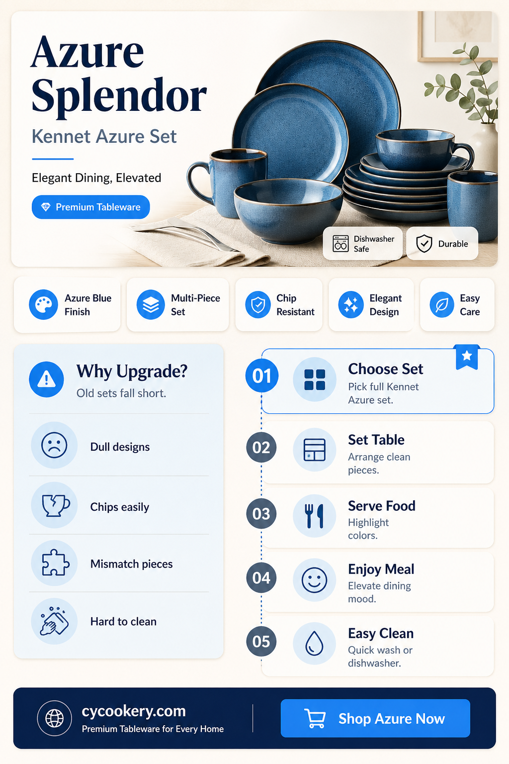 16 piece kennet azure dinnerware set blue threshold