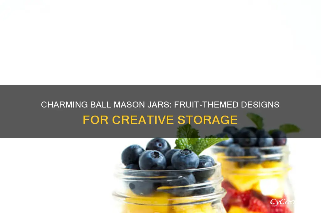 ball mason jar with fruit design