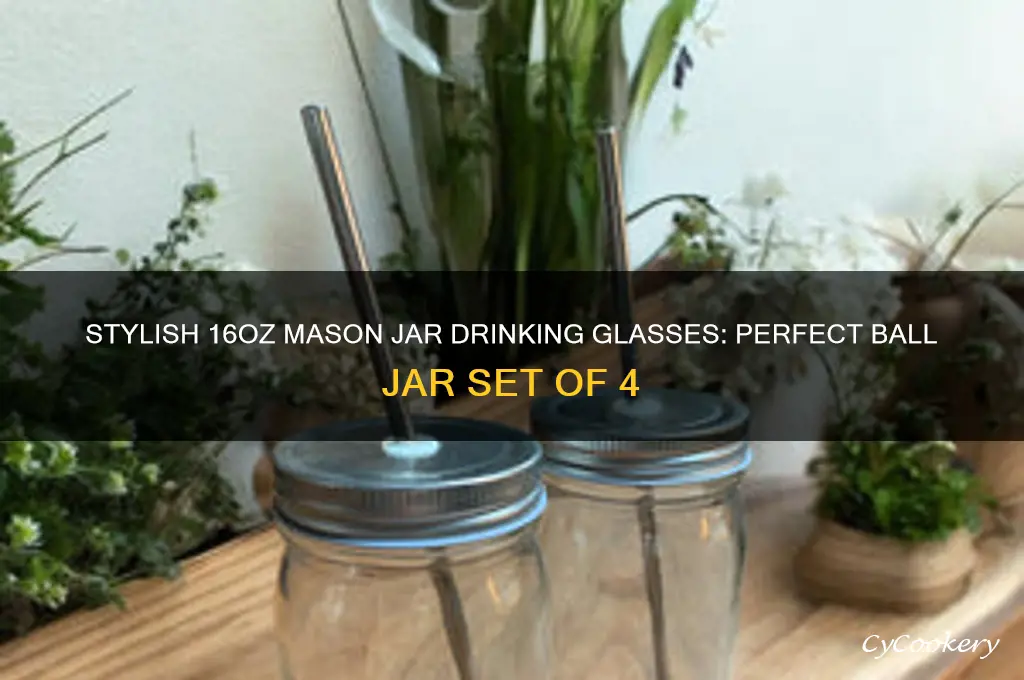 ball set of 4 16oz drinking mason jars