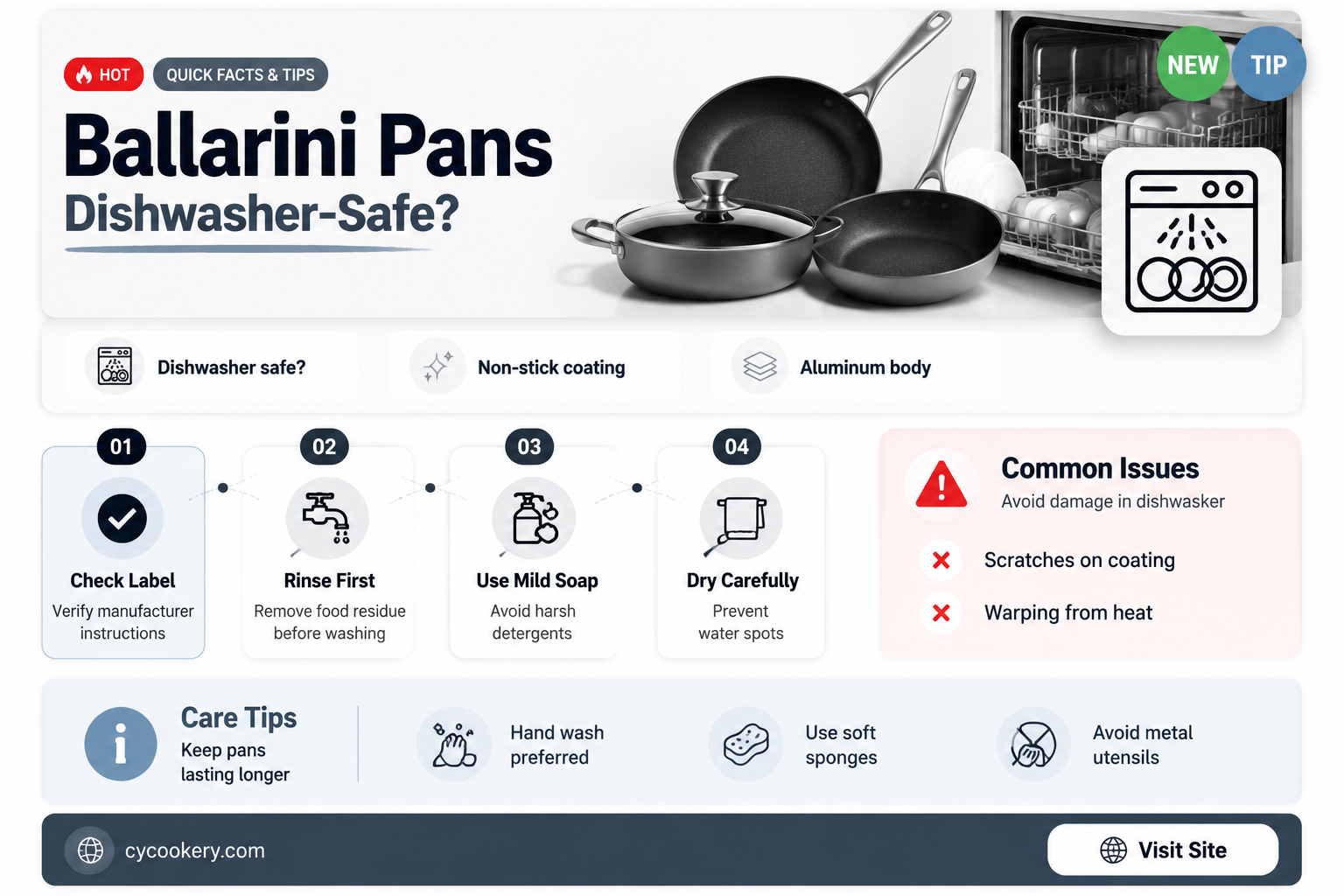 are ballarini pans dishwasher safe