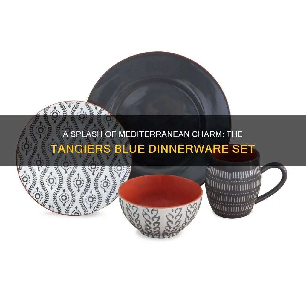 baum 16 piece tangiers blue dinnerware set