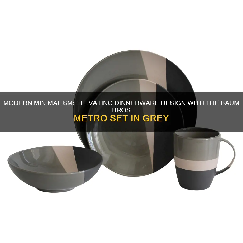 baum bros metro dinnerware set grey