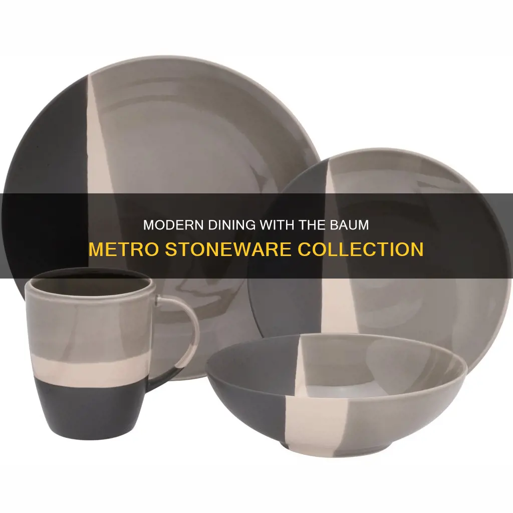 baum metro 3 tone 16 piece stoneware dinnerware set