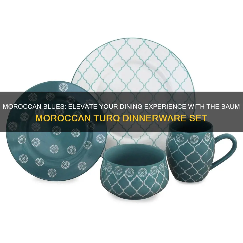 baum moroccan turq 16 pc dinnerware set