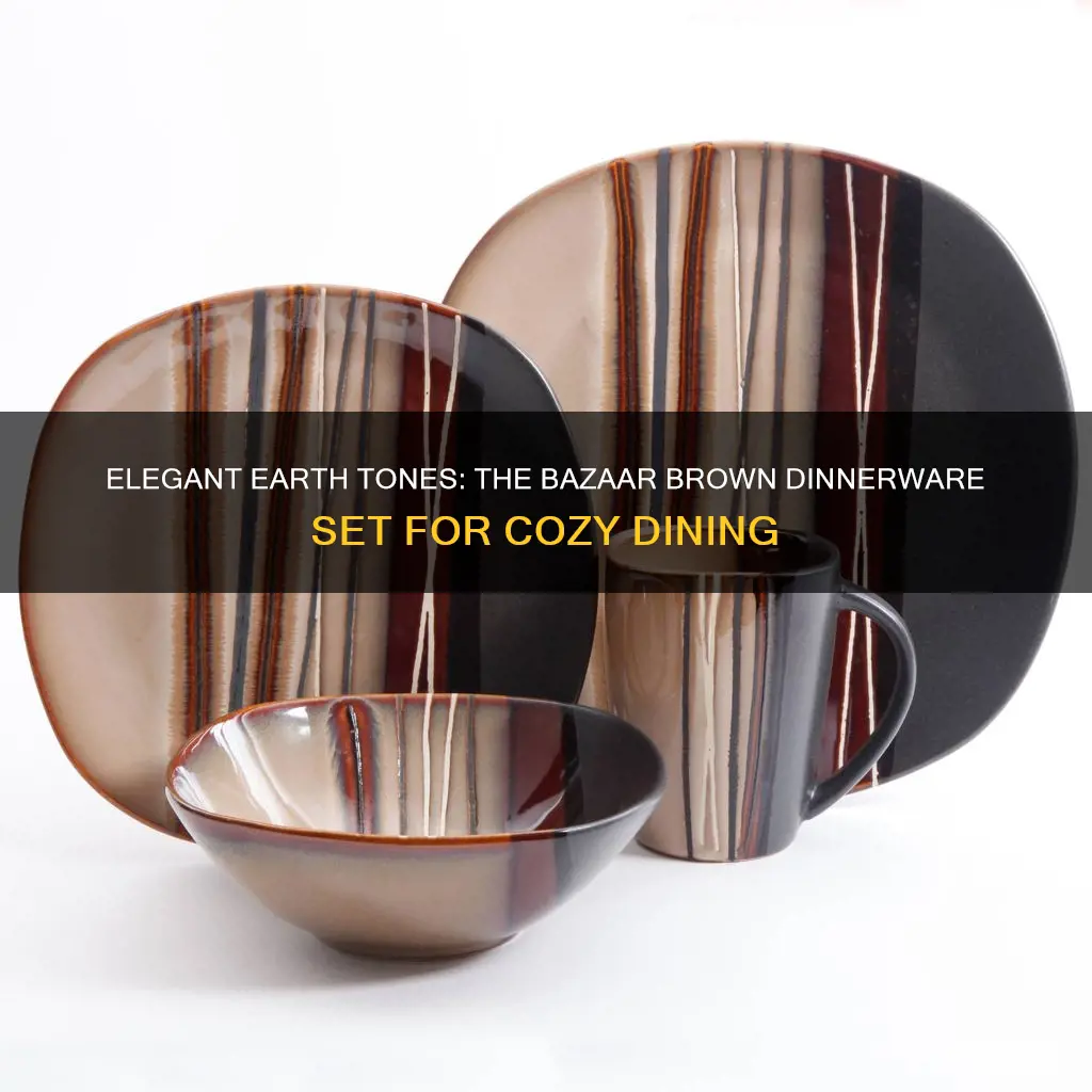 bazaar brown 16 pc dinnerware set