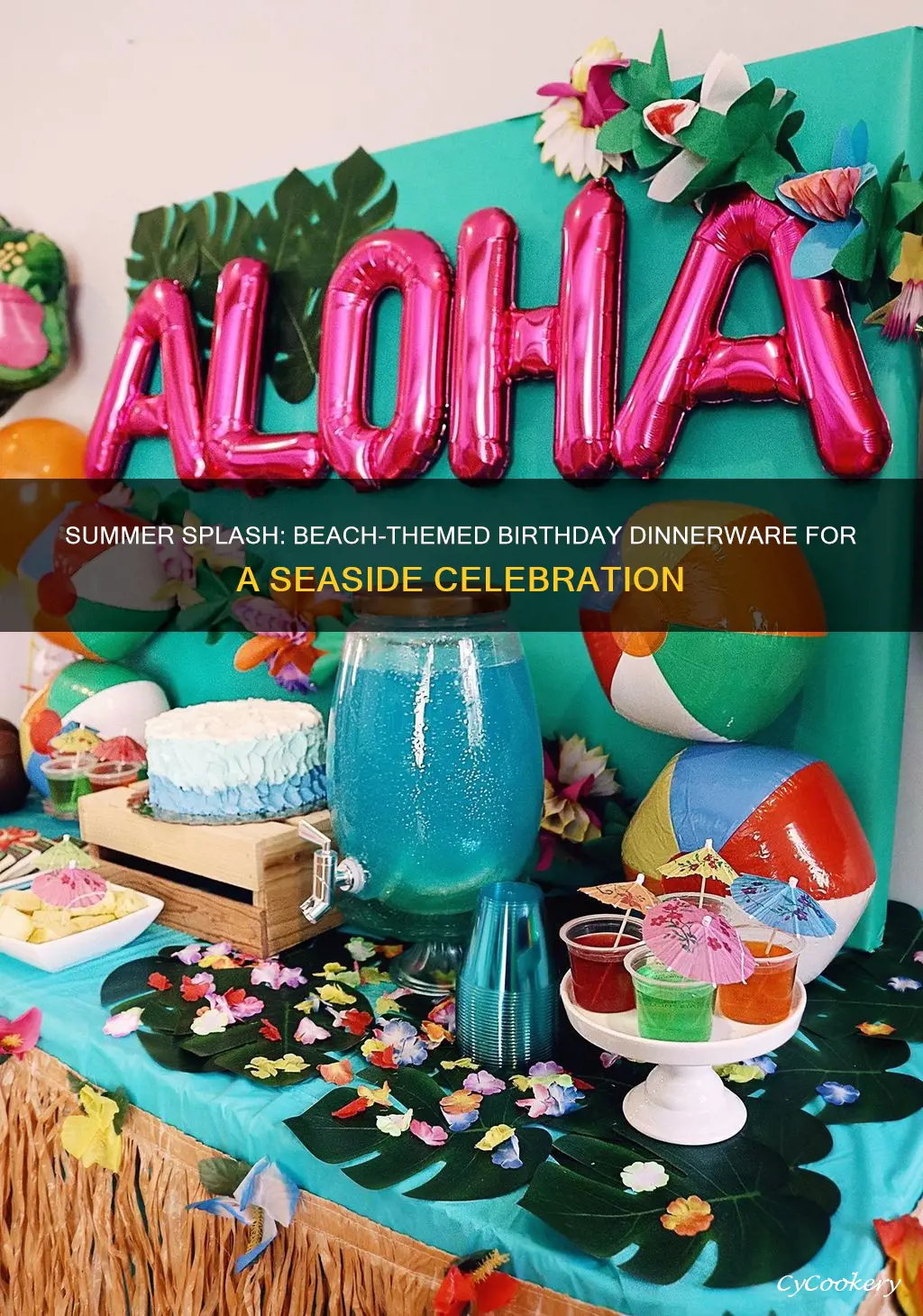 beach birthday party dinnerware set