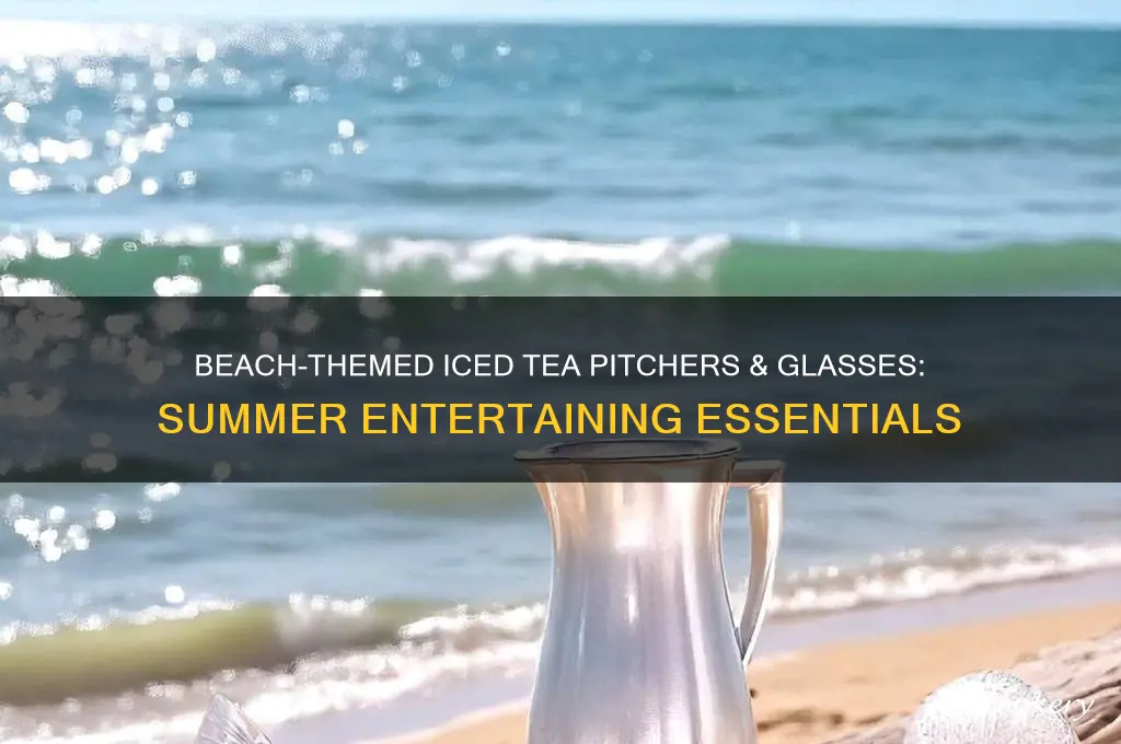 beach themed ice tea pitchers and matching glasses