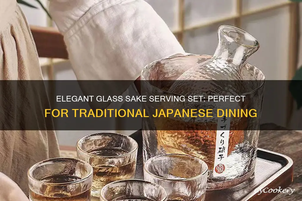 beautiful glass sake serving set
