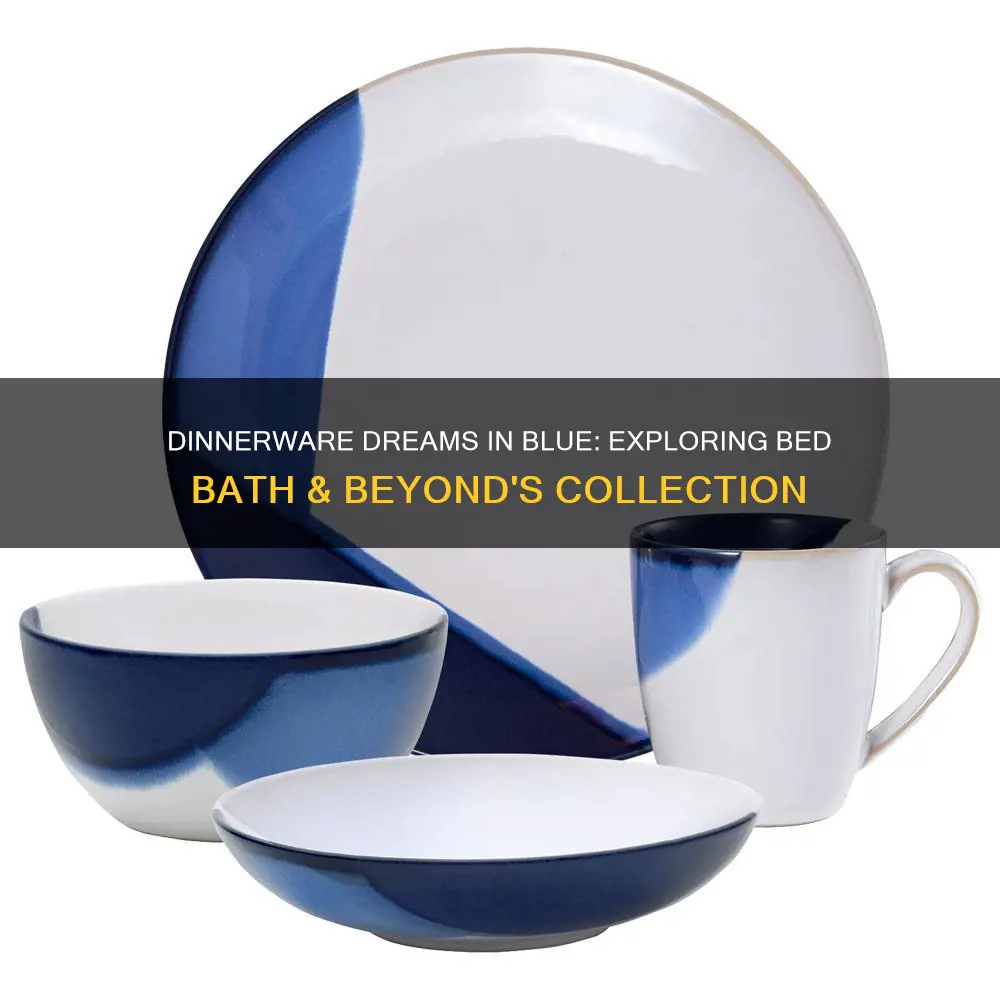 bed bath and beyond dinnerware sets blue