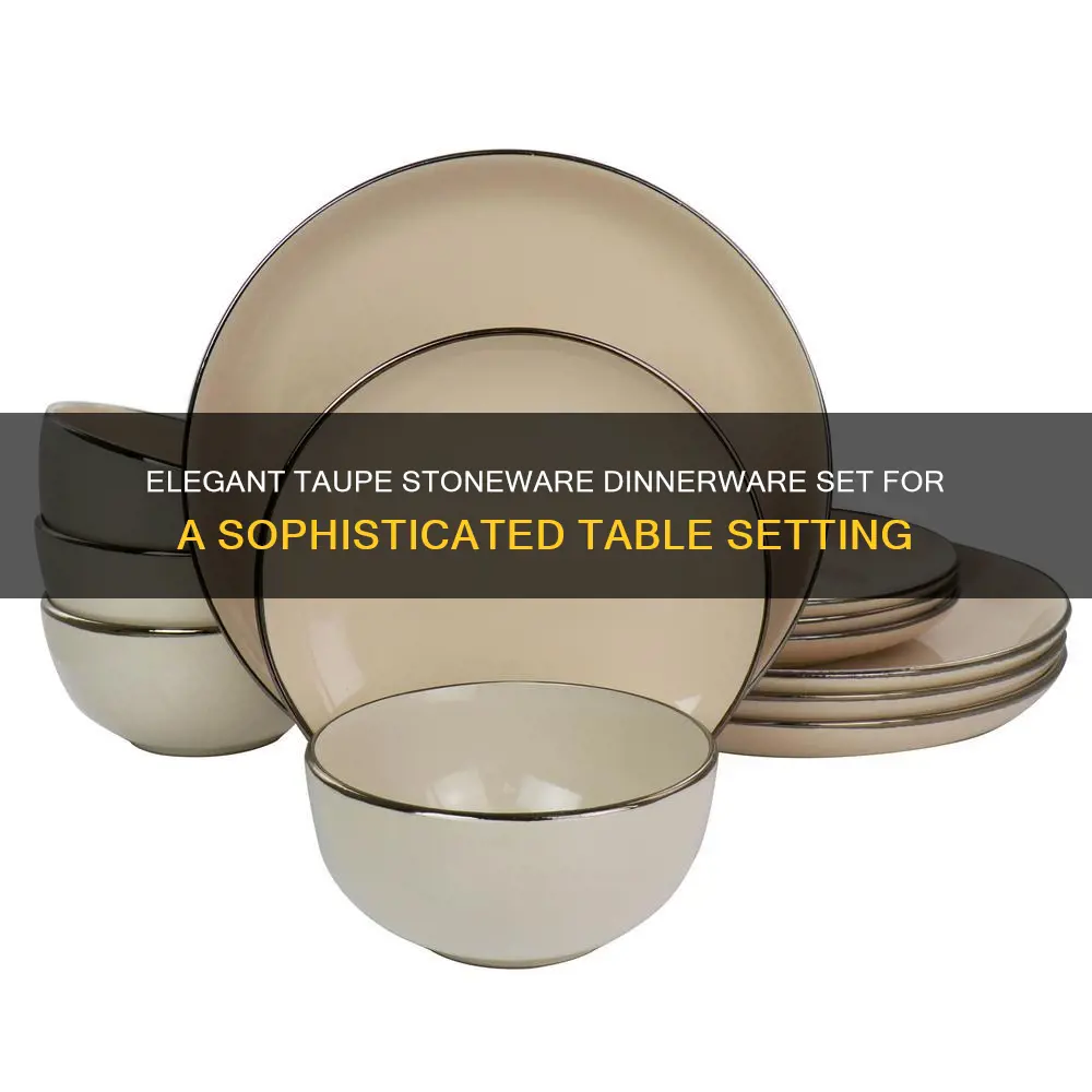 bella galleria 16 piece taupe stoneware dinnerware set