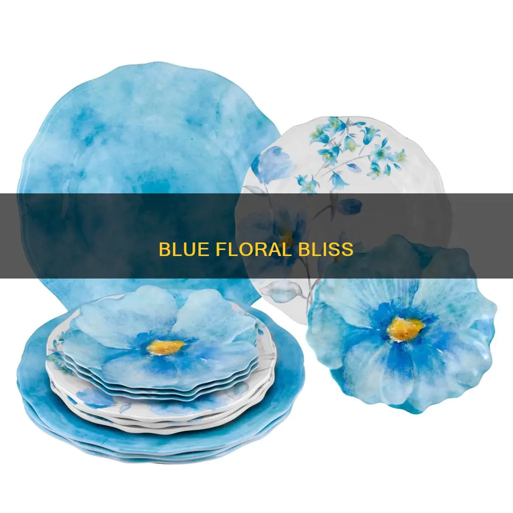 bia cordon bleu floral 16-piece dinnerware set in blue