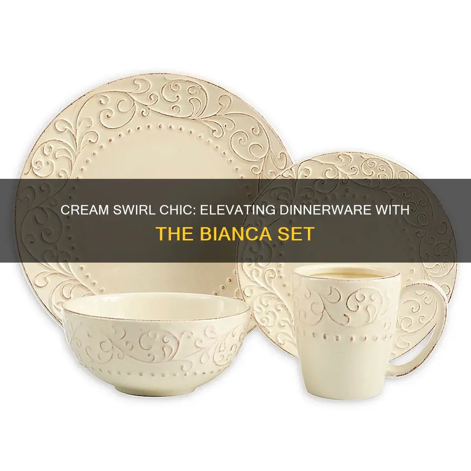 bianca cream swirl dinnerware set