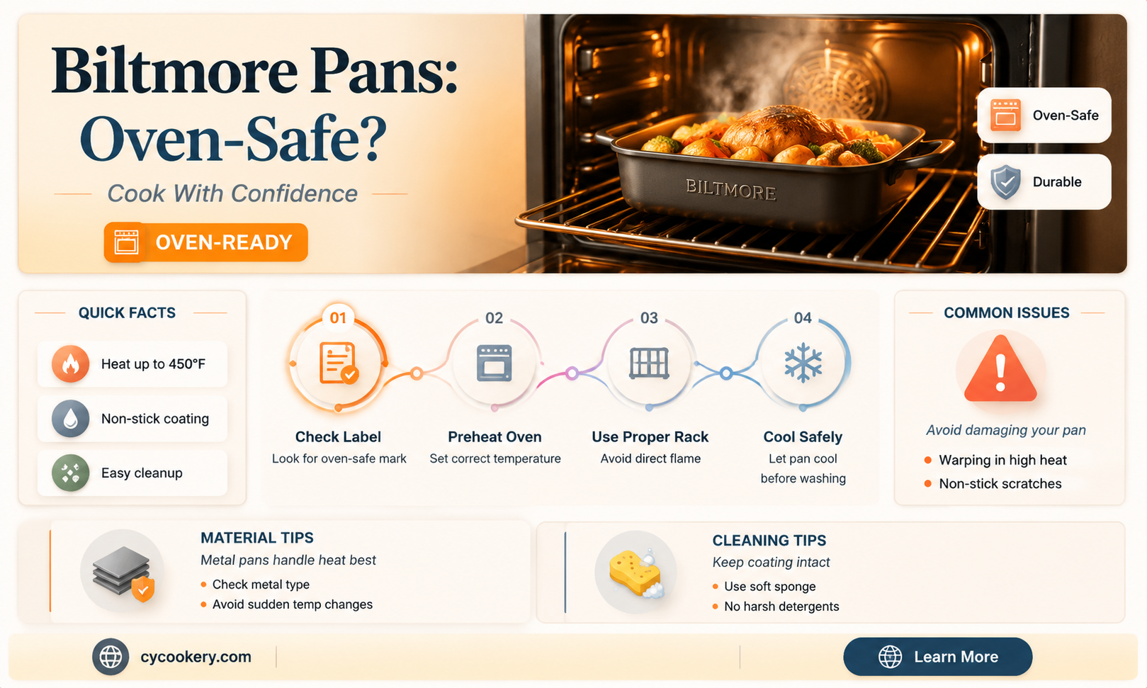 are biltmore pans oven safe