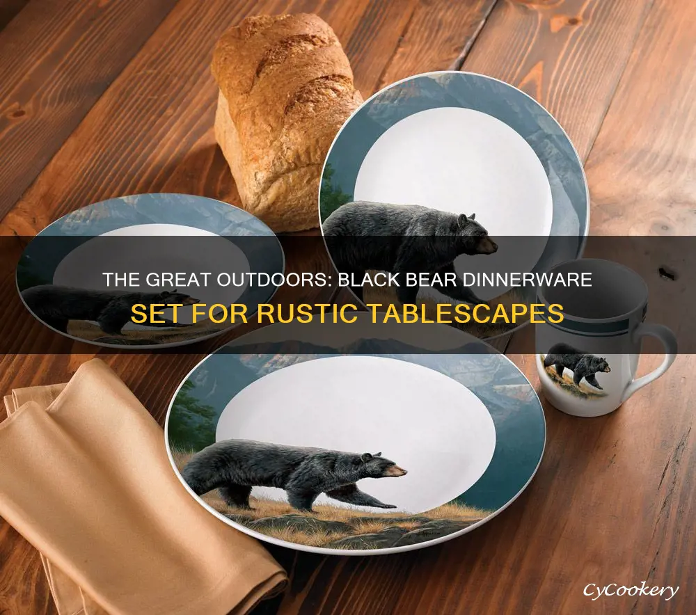 black bear dinnerware set