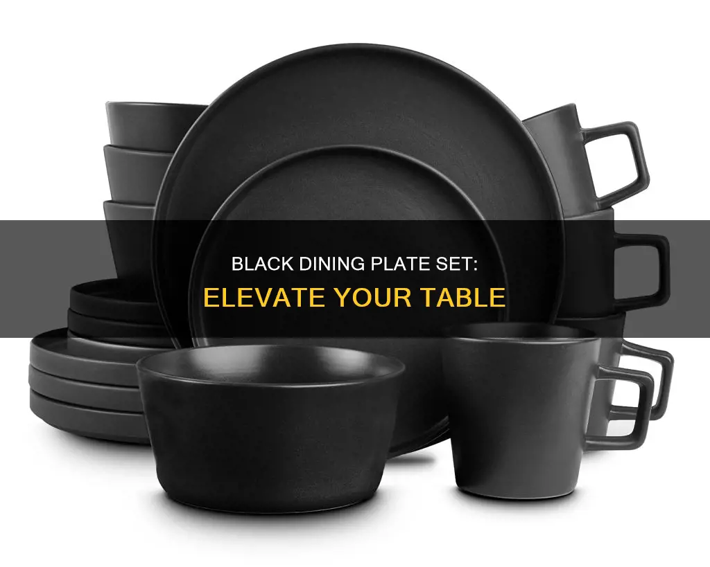 black dining plate set