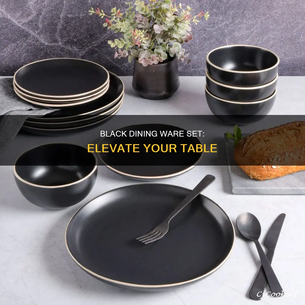 black dining ware set