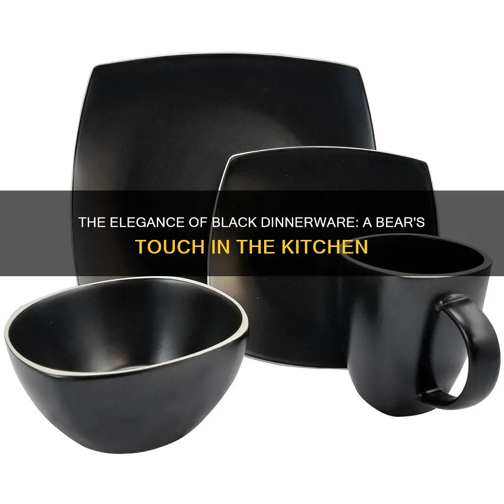 black dinnerware set sets home kitchen bear uk