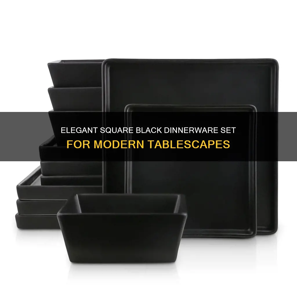 black dinnerware set square